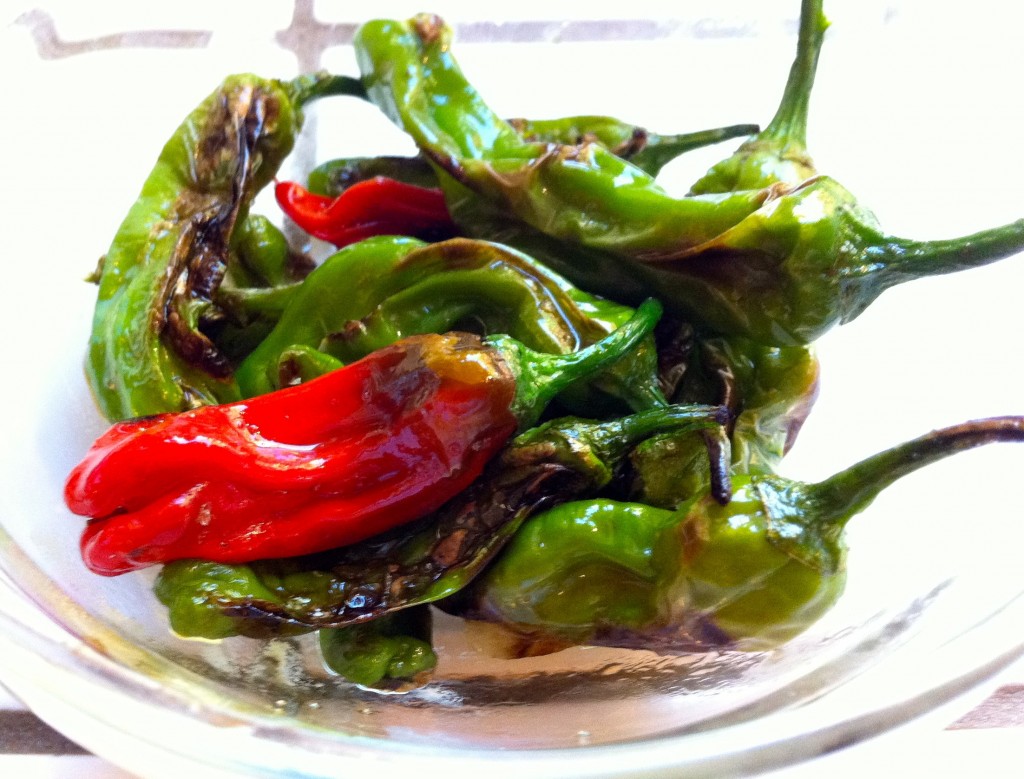 Pan roasted shishito peppers