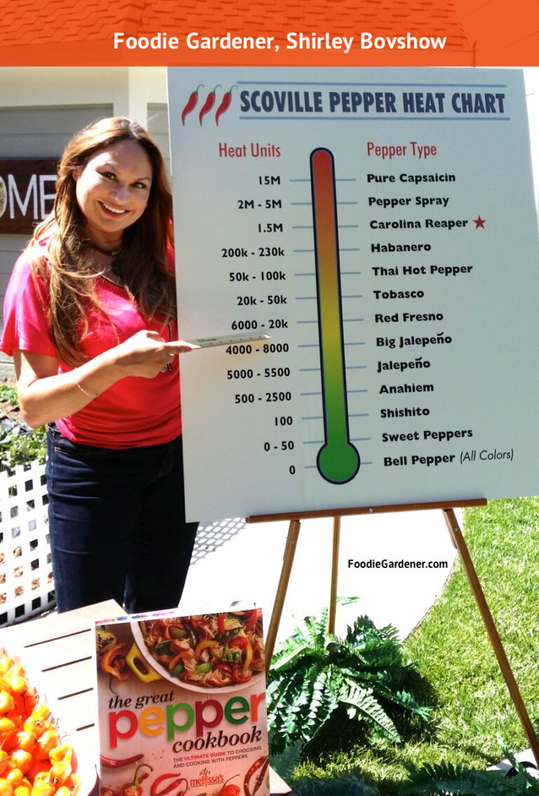 Shirley bovshow foodie gardener edible garden expert scoville pepper heat chart