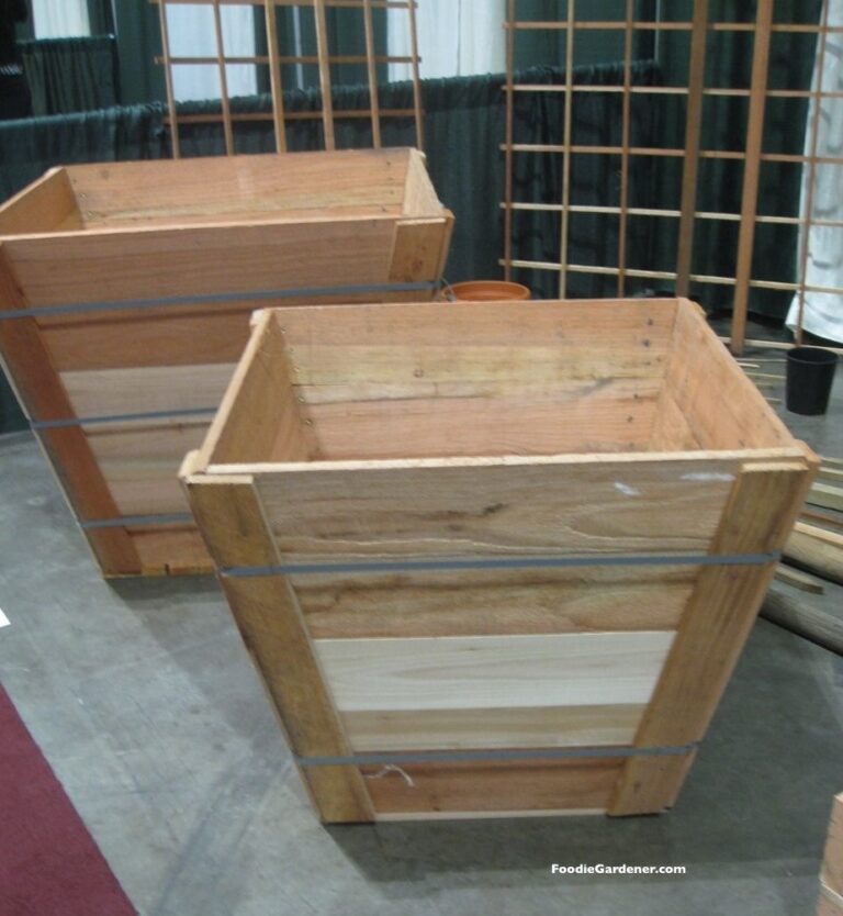wood landscape tree boxes can be used as raised garden planters for growing vegetables.