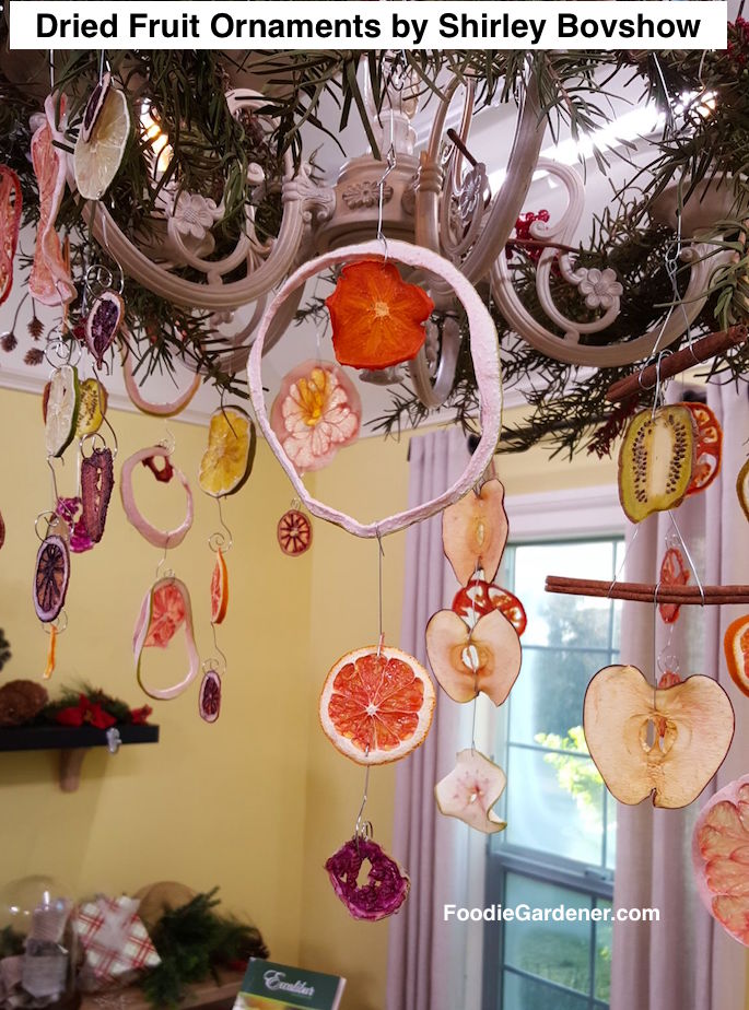 dehydrated-grapefruit-rind-ornament-dried-persimmon-dragnon-fruit-apples-blood-orange-kiwi-ornaments-from-chandelier-shirley-bovshow-foodie-gardener-blog