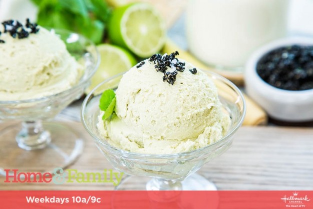 Lemongrass and basil coconut ice cream by Lily Diamond as seen on the Home and Family Show