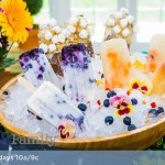 popsicles with organic edible flowers